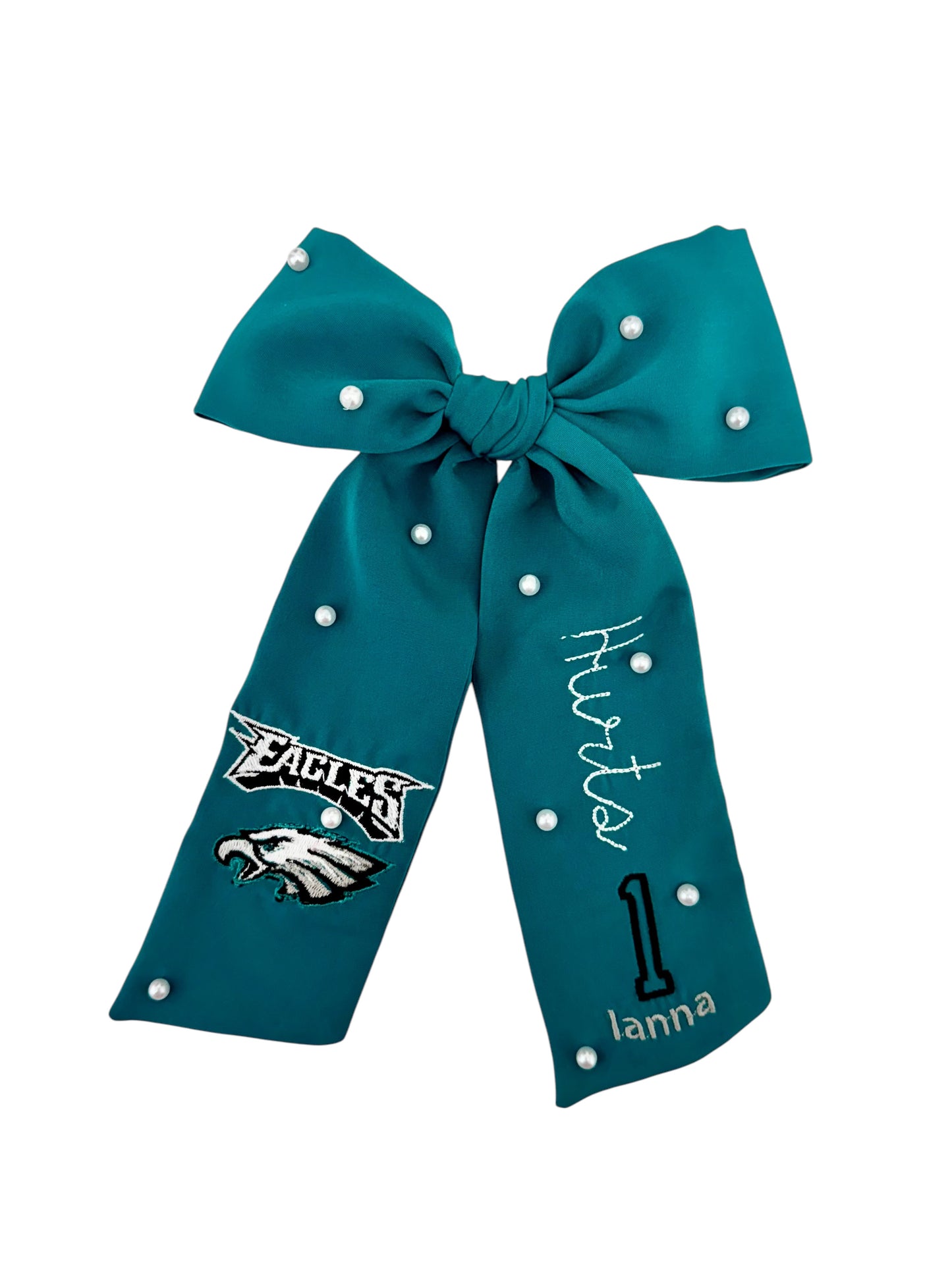 Football Eagles Teal Bow