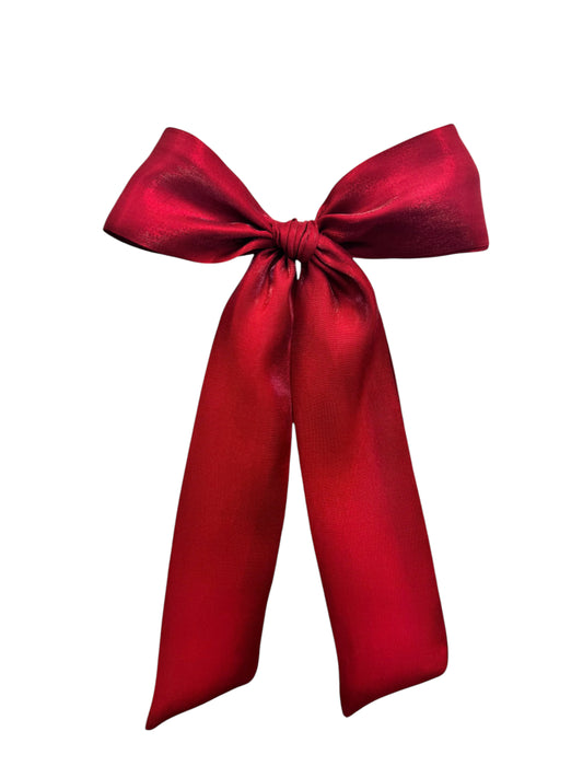 Rose Red Shimmery Bow