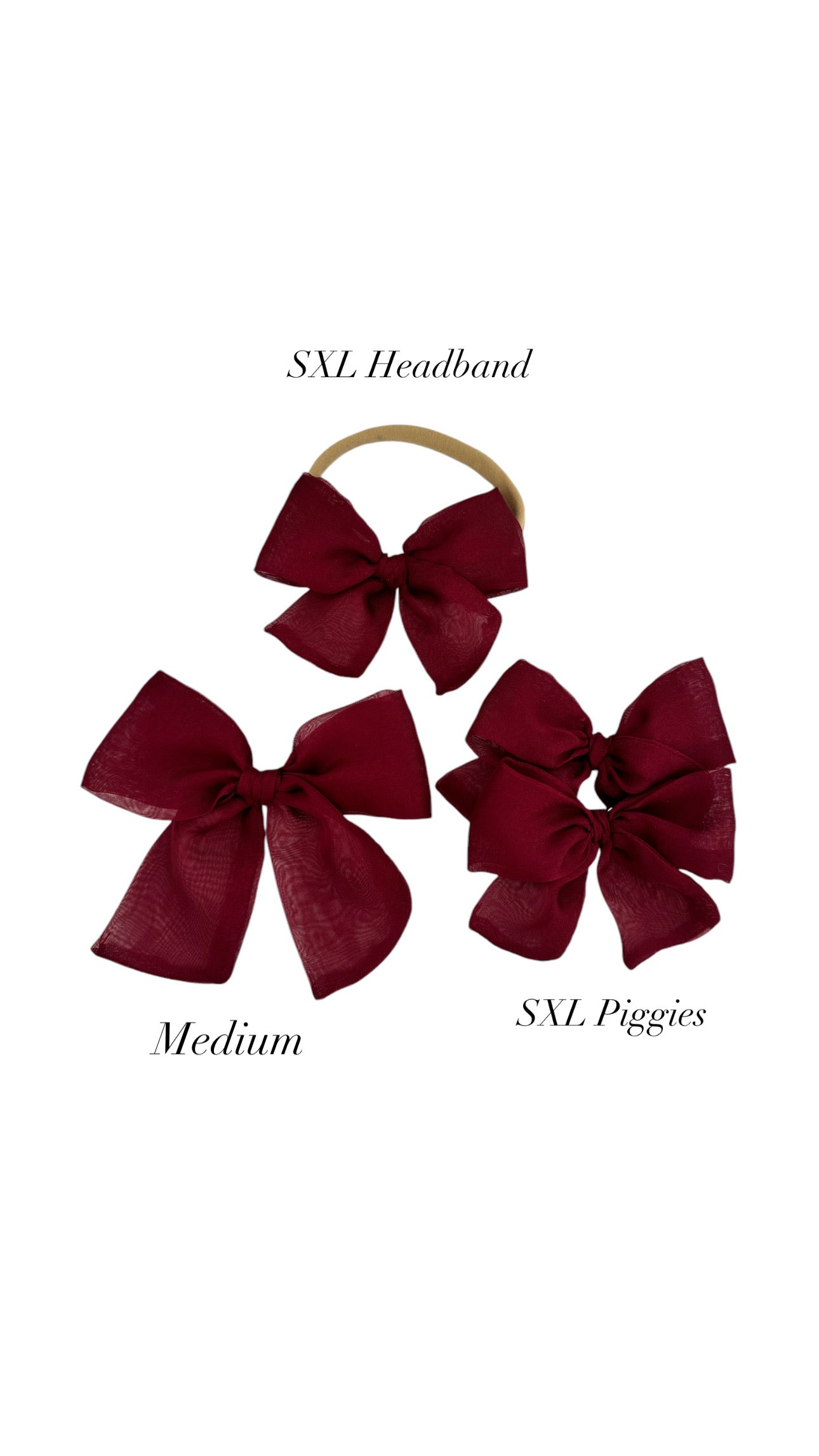 ,Maroon Sheer Bow