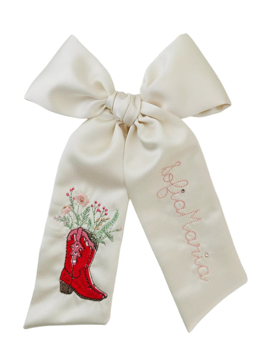 Cowgirl Boot Red boots Pink Flowers