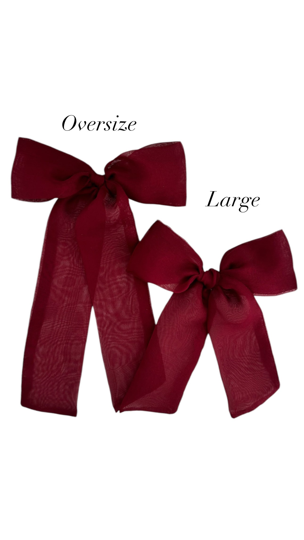 ,Maroon Sheer Bow