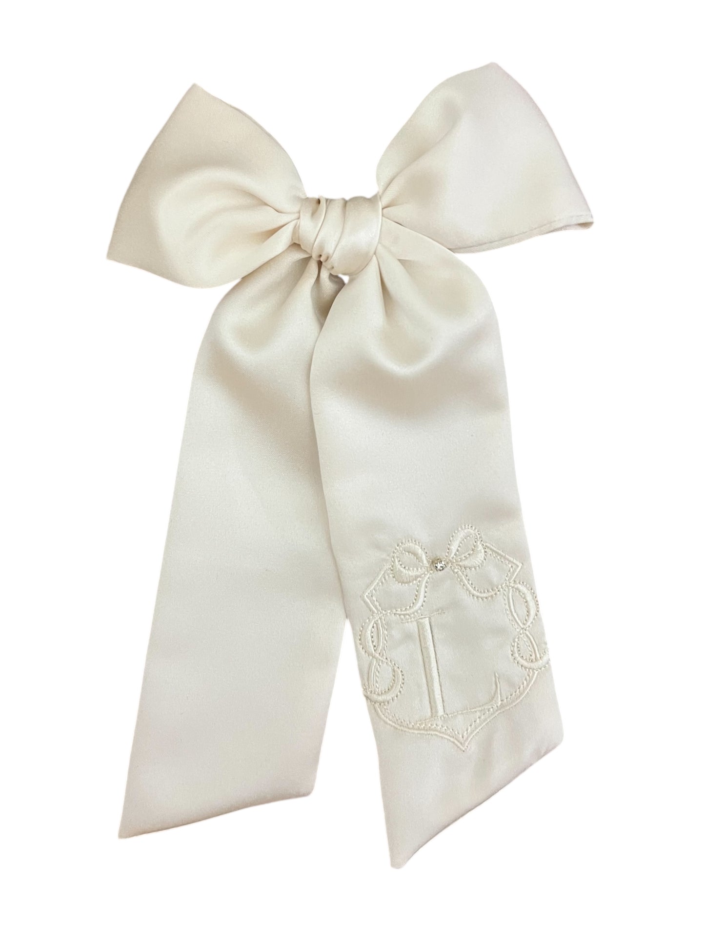 ,A Flowy Crest Initial Satin Must Have